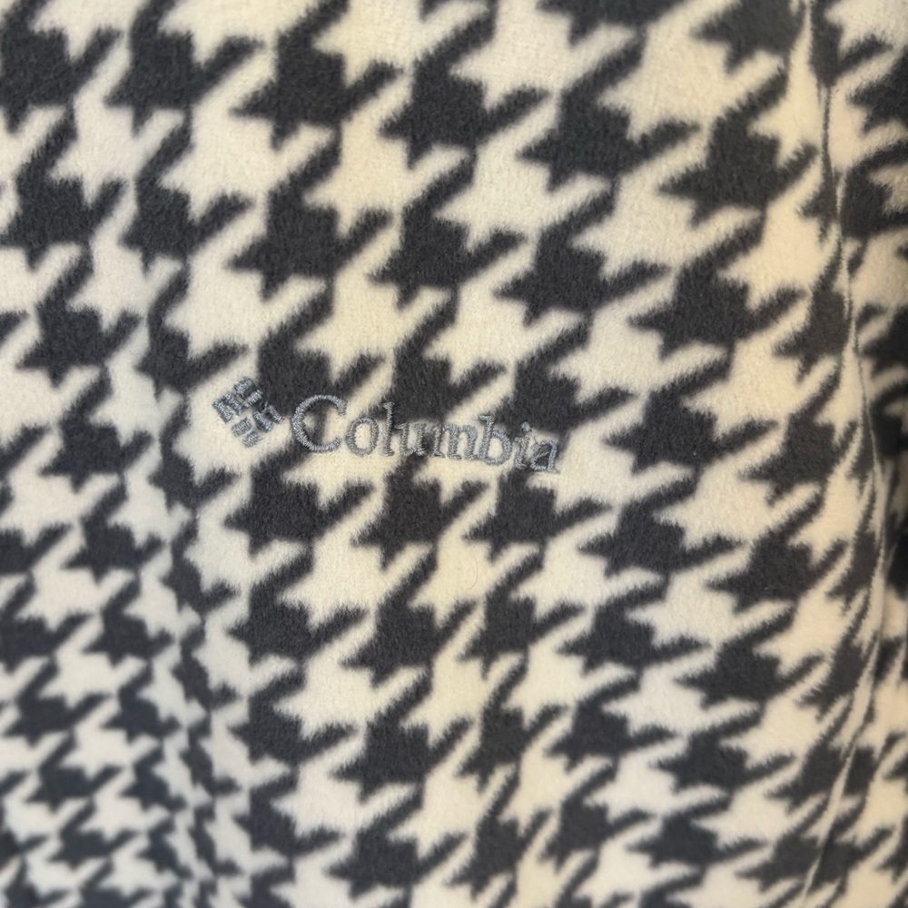 Columbia Houndstooth Zip-Up Fleece Jacket with Hood - Picture 2 of 4